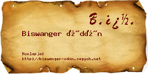 Biswanger Ödön névjegykártya